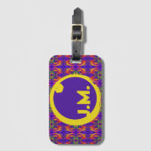 Étiquette À Bagage Fiery Tribal et vos initiales Logo Eclipse (Devant Vertical)