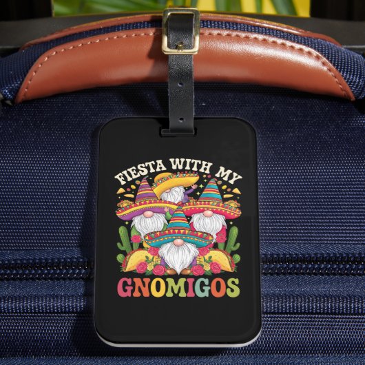 Étiquette À Bagage Fiesta Avec Mes Gnomigos Gnome Cinco De Mayo (Insitu Rectoal 2)