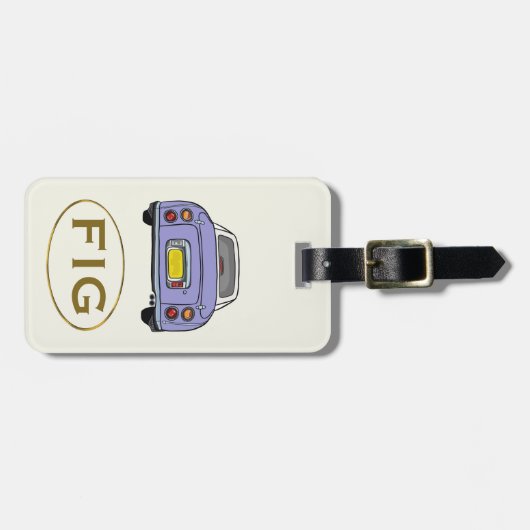 Étiquette À Bagage Figarations Monogram Lilac Figaro Voiture Balise B (Devant horizontal)