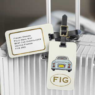 Étiquette À Bagage Figarations Monogram Pale Aqua Figaro Balise bagag