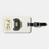 Étiquette À Bagage Figarations Monogramme Noir Figaro Voiture Bagage (Devant horizontal)