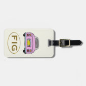 Étiquette À Bagage Figarations Monogramme Rose Figaro Voiture Balise (Devant horizontal)