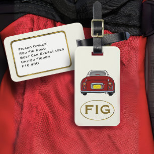Étiquette À Bagage Figarations Monogramme Rouge Figaro Voiture Balise