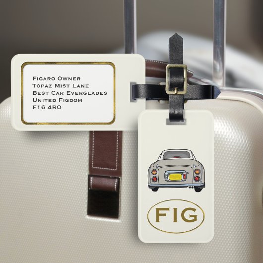 Étiquette À Bagage Figarations Monogramme Topaz Mist Figaro Bagage Ba