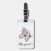 Étiquette À Bagage Figure Patinage patinage sur glace patinage nom pe (Devant Vertical)