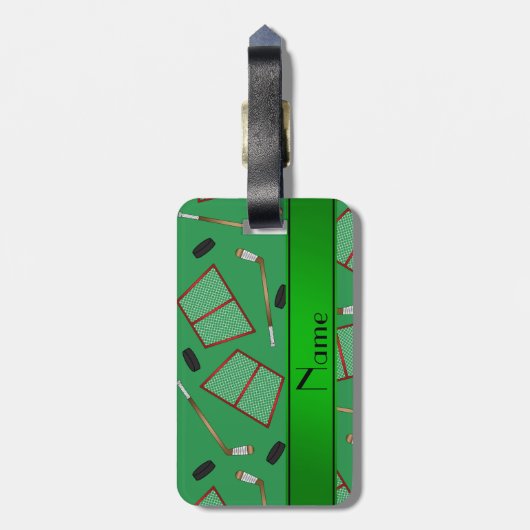 Étiquette À Bagage Filets verts nommés faits sur commande de galets (Dos Vertical)