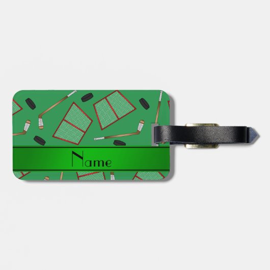 Étiquette À Bagage Filets verts nommés faits sur commande de galets (Dos horizontal)