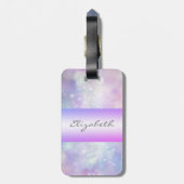 Étiquette À Bagage Fille adorable moderne, Bokeh, Chat (Dos Vertical)