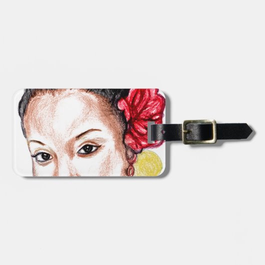 Étiquette À Bagage Fille africaine (Devant horizontal)