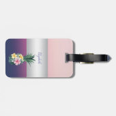 Étiquette À Bagage Fille, Ananas Fleurs tropicales (Dos horizontal)