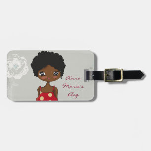 Étiquette À Bagage Fille avec l'étiquette rose de bagage