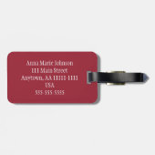 Étiquette À Bagage Fille avec l'étiquette rose de bagage (Dos horizontal)