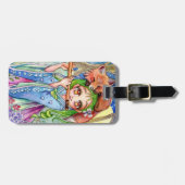 Étiquette À Bagage Fille avec Renard dormant (Devant horizontal)