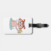 Étiquette À Bagage Fille Bath Time Amusant avec canard en caoutchouc  (Dos horizontal)