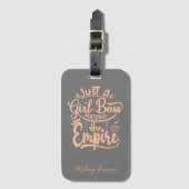 Étiquette À Bagage Fille Boss Construire Son Empire Personnalisé (Devant Vertical)