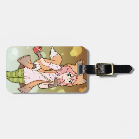 Étiquette À Bagage Fille d'Anime à Fox Cosplay (Devant horizontal)