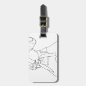 Étiquette À Bagage Fille d'arts martiaux (Devant Vertical)