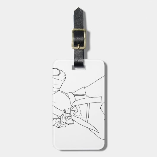 Étiquette À Bagage Fille d'arts martiaux (Devant Vertical)