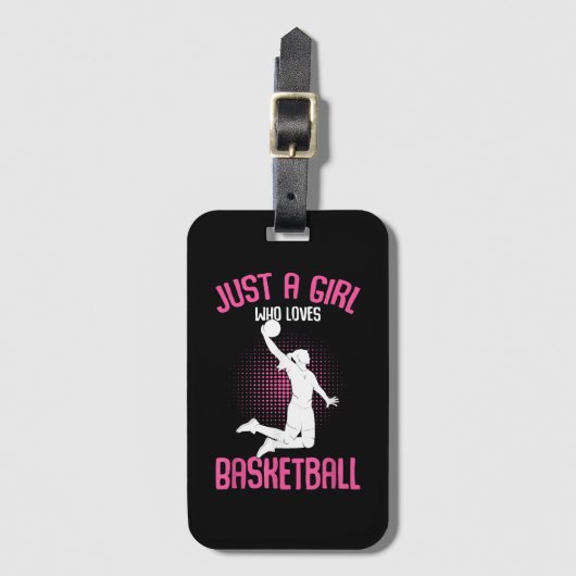 Étiquette À Bagage Fille de basket-ball (Devant Vertical)