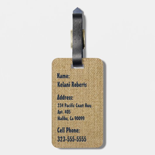 Étiquette À Bagage Fille de danse polynésienne d'île hawaïenne de (Dos Vertical)