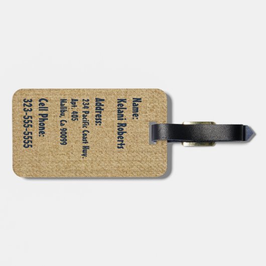 Étiquette À Bagage Fille de danse polynésienne d'île hawaïenne de (Dos horizontal)