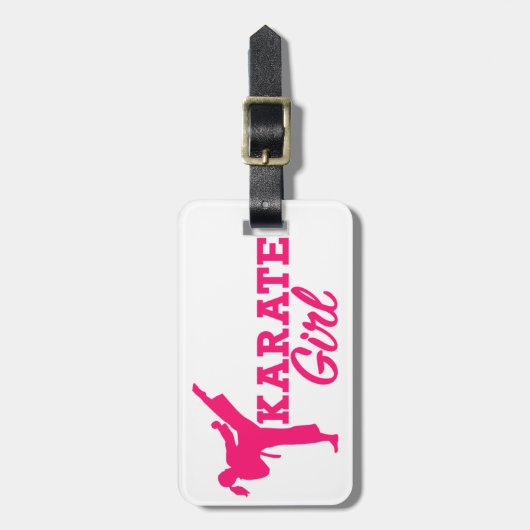 Étiquette À Bagage Fille de karaté (Devant Vertical)