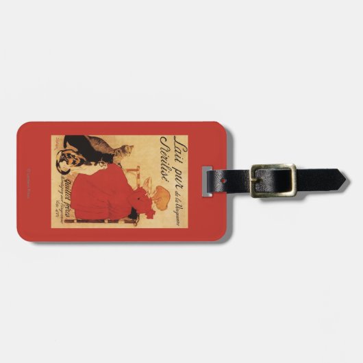 Étiquette À Bagage Fille de lait de Vingeanne avec des chats (Devant horizontal)