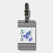 Étiquette À Bagage Fille de patineur (Devant Vertical)