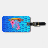 Étiquette À Bagage Fille de surfer (Devant horizontal)