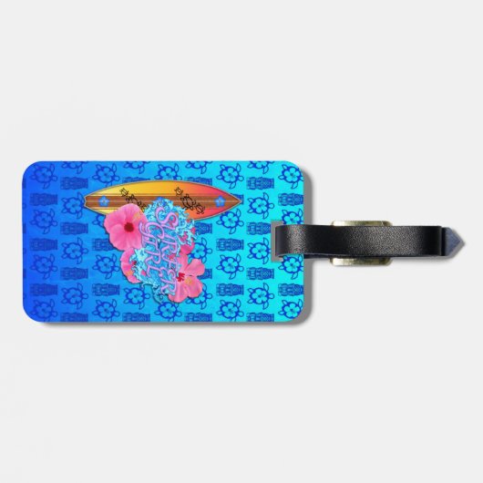 Étiquette À Bagage Fille de surfer (Dos horizontal)