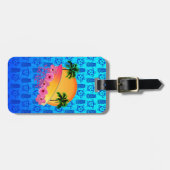 Étiquette À Bagage Fille de surfer (Devant horizontal)