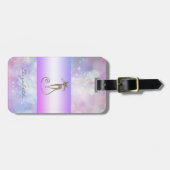 Étiquette À Bagage Fille Élégante, Bokeh, Chat (Devant horizontal)