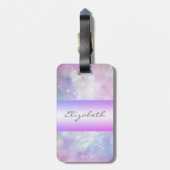 Étiquette À Bagage Fille Élégante, Bokeh, Chat (Dos Vertical)