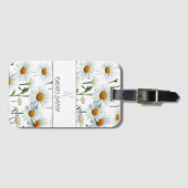Étiquette À Bagage Fille Fleurs blanches | Marguerites tendance (Devant Horizontal)
