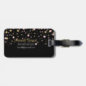 Étiquette À Bagage Fille Glam Rose Parties scintillant Coeur (Dos horizontal)