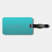 Étiquette À Bagage Fille Moderne Chic, Rayures, Chat (Dos horizontal)