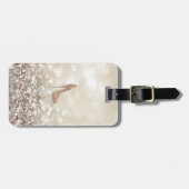 Étiquette À Bagage Fille moderne élégante, Glitterie, Talon (Devant horizontal)