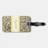 Étiquette À Bagage Fille moderne élégante, Parties scintillant or, ta (Dos horizontal)