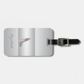 Étiquette À Bagage Fille moderne élégante, talon (Devant horizontal)