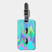 Étiquette À Bagage Fille moderne, Parties scintillant Faux Lashes, Ho (Devant Vertical)