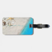 Étiquette À Bagage Fille moderne Tropical, Plage, Saisons (Dos horizontal)