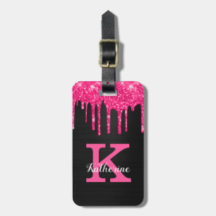 Étiquette À Bagage Fille Noir Hot Rose Parties scintillant Drivers No