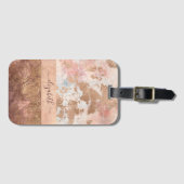 Étiquette À Bagage Fille Rose Or Blush Marbre rose (Devant Horizontal)