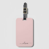 Étiquette À Bagage Fille rose rousse Vierge Script Monogramme Nom Mod (Devant Vertical)