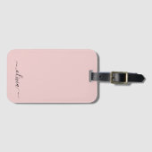 Étiquette À Bagage Fille rose rousse Vierge Script Monogramme Nom Mod (Devant Horizontal)