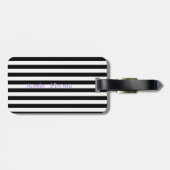 Étiquette À Bagage Fille Silhouette, Noir, Blancs Personnalisé (Dos horizontal)