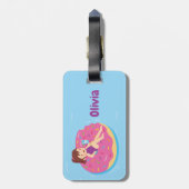 Étiquette À Bagage Fille sur arc-en-ciel arroser Doughnut Pool Float (Dos Vertical)