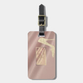 Étiquette À Bagage Fille, talon haut, Monogramme personnalisé (Devant Vertical)