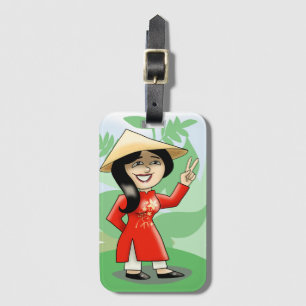 Étiquette À Bagage Fille vietnamienne à Ao Dai