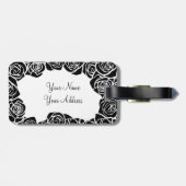 Étiquette À Bagage Fille Vintage rose noire (Dos horizontal)